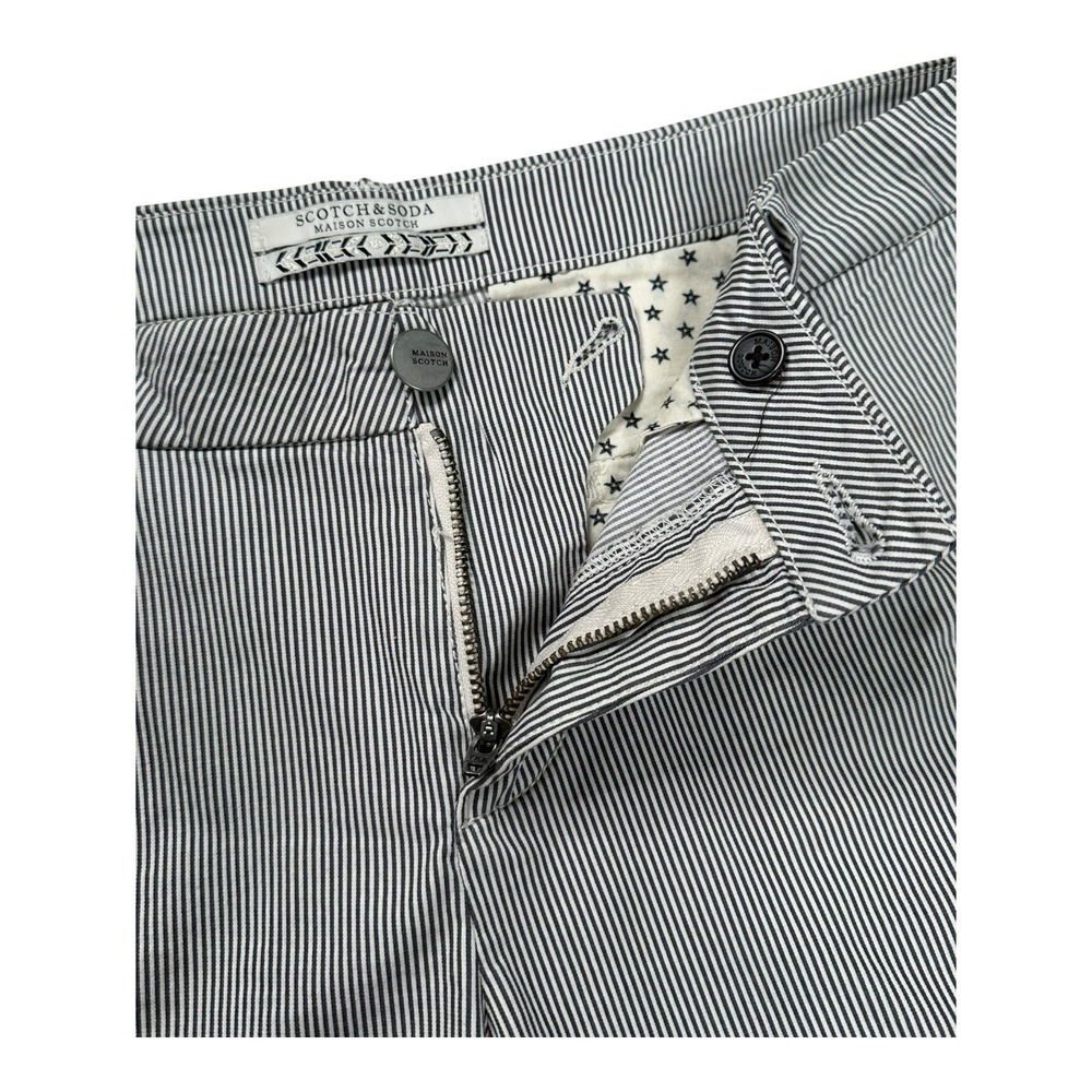 Scotch & Soda Maison Scotch Size 29 Grey/White Striped Bermuda Shorts - Picture 4 of 16